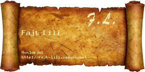 Fajt Lili névjegykártya